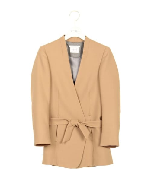 極美品　emmi atelier ノーカラージャケット ベルトリボン付き 黒 極美品 emmi atelier ノーカラージャケット ベルトリボン付き 黒 彼の