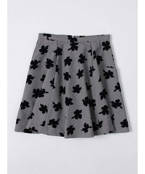 31 Sons de mode（トランテアン　ソン　ドゥ　モード）の「フロッキーフレアースカート（スカート・レディース・グレー/ブラック・36/38）」の2枚目の写真