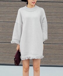 DHOLIC | フリンジポイントルーズフィットニットワンピース(ワンピース)