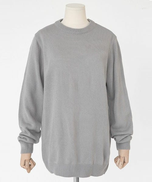 DHOLIC（ディーホリック）の「クルーネックオーバーフィットニットトップス（ニット/セーター・レディース・アイボリー/グリーン/グレー/ダークレッド/ネイビー/ピンク/ピンクベージュ/ブラック/ブラックグレー/ブルー・M/L）」の3枚目の写真