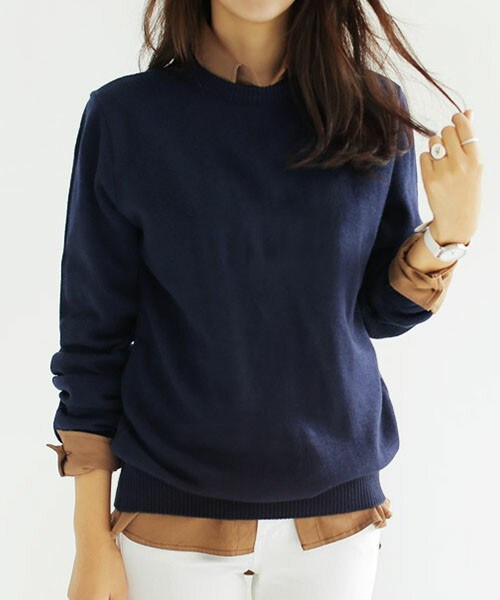 DHOLIC（ディーホリック）の「クルーネックオーバーフィットニットトップス（ニット/セーター・レディース・アイボリー/グリーン/グレー/ダークレッド/ネイビー/ピンク/ピンクベージュ/ブラック/ブラックグレー/ブルー・M/L）」の7枚目の写真