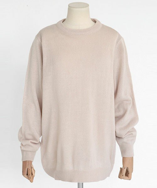 DHOLIC（ディーホリック）の「クルーネックオーバーフィットニットトップス（ニット/セーター・レディース・アイボリー/グリーン/グレー/ダークレッド/ネイビー/ピンク/ピンクベージュ/ブラック/ブラックグレー/ブルー・M/L）」の5枚目の写真