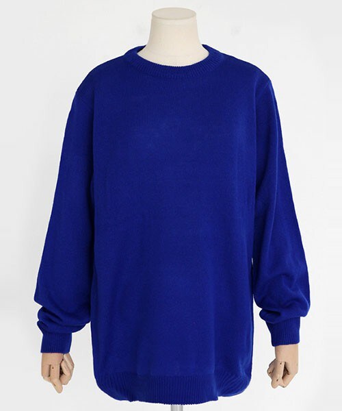 DHOLIC（ディーホリック）の「クルーネックオーバーフィットニットトップス（ニット/セーター・レディース・アイボリー/グリーン/グレー/ダークレッド/ネイビー/ピンク/ピンクベージュ/ブラック/ブラックグレー/ブルー・M/L）」の8枚目の写真