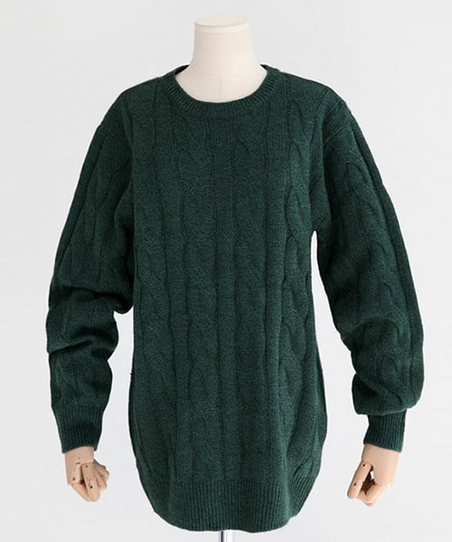 DHOLIC（ディーホリック）の「10colorツイストケーブルニット（ニット/セーター・レディース・アイボリー/オレンジ/グリーン/ディープスカイブルー/ネイビー/ブラックグレー/ブルー/ブルーグレー/ベージュ/マスタード・M/L）」の5枚目の写真