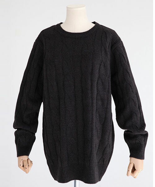 DHOLIC（ディーホリック）の「10colorツイストケーブルニット（ニット/セーター・レディース・アイボリー/オレンジ/グリーン/ディープスカイブルー/ネイビー/ブラックグレー/ブルー/ブルーグレー/ベージュ/マスタード・M/L）」の2枚目の写真