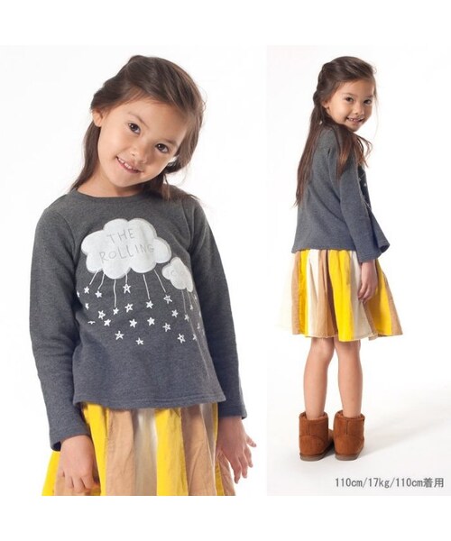 abcd（ナシ）の「チュールトレーナー（トップス・キッズ・チャコール/ピンク・80/90/95/100/110/120/130/140）」の11枚目の写真