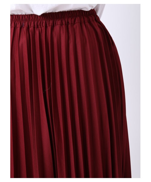 earth music&ecology（アースミュージックアンドエコロジー）の「【スキスカ！】プリーツ ミモレ（スカート・杢ライトグレー/ボルドー/キャメル/ネイビー/ダークブル・F）」の9枚目の写真