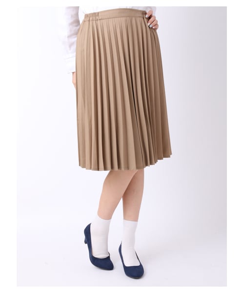 earth music&ecology（アースミュージックアンドエコロジー）の「【スキスカ！】プリーツ ミディ（スカート・杢ライトグレー/ボルドー/キャメル/ネイビー/ダークブル・F）」の2枚目の写真