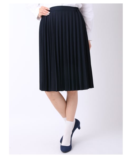 earth music&ecology（アースミュージックアンドエコロジー）の「【スキスカ！】プリーツ ミディ（スカート・杢ライトグレー/ボルドー/キャメル/ネイビー/ダークブル・F）」の5枚目の写真