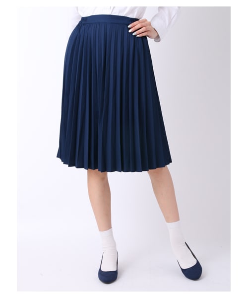 earth music&ecology（アースミュージックアンドエコロジー）の「【スキスカ！】プリーツ ミディ（スカート・杢ライトグレー/ボルドー/キャメル/ネイビー/ダークブル・F）」の3枚目の写真