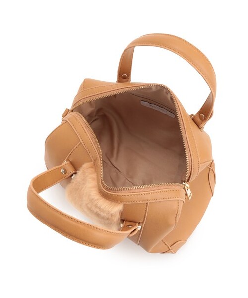 ADAM ET ROPE'（アダムエロペ）の「ファーコンビボストンバッグ（バッグ・レディース・ブラック/キャメル系・M）」の9枚目の写真