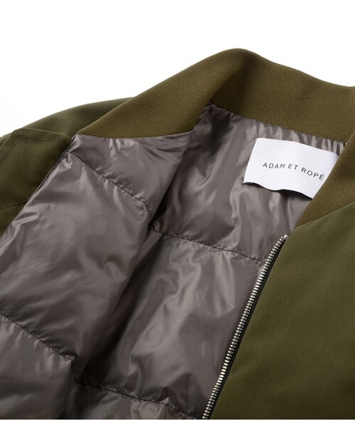 ADAM ET ROPE'（アダムエロペ）の「撥水高密度 MA-1（ジャケット/アウター・レディース・カーキ/ネイビー・38）」の6枚目の写真