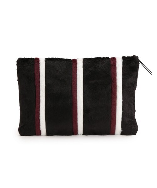 ROPE' PICNIC PASSAGE(ロペピクニックパサージュ)の「レジメンタルストライプファークラッチバッグ(バッグ・レディース・ブラック/オフホワイト・F)」の5枚目の写真