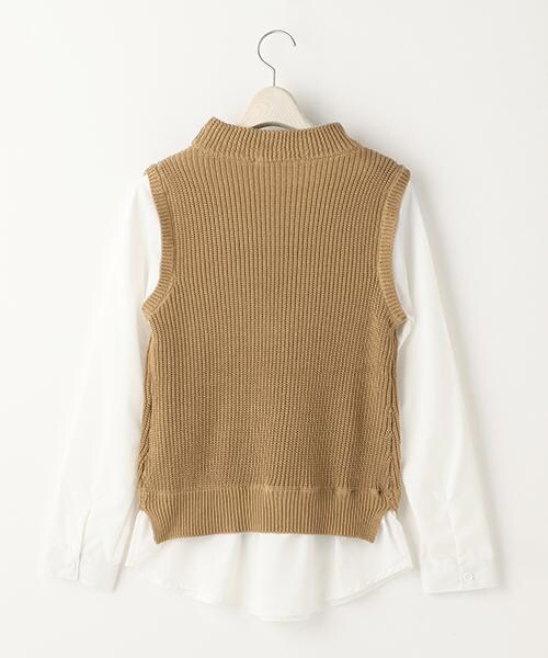 RAY CASSIN（レイカズン）の「シャツドッキングニットベスト（トップス・レディース・ブラック/キャメル/杢グレー・FREE）」の4枚目の写真