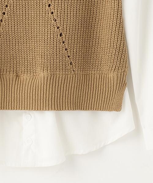 RAY CASSIN（レイカズン）の「シャツドッキングニットベスト（トップス・レディース・ブラック/キャメル/杢グレー・FREE）」の6枚目の写真