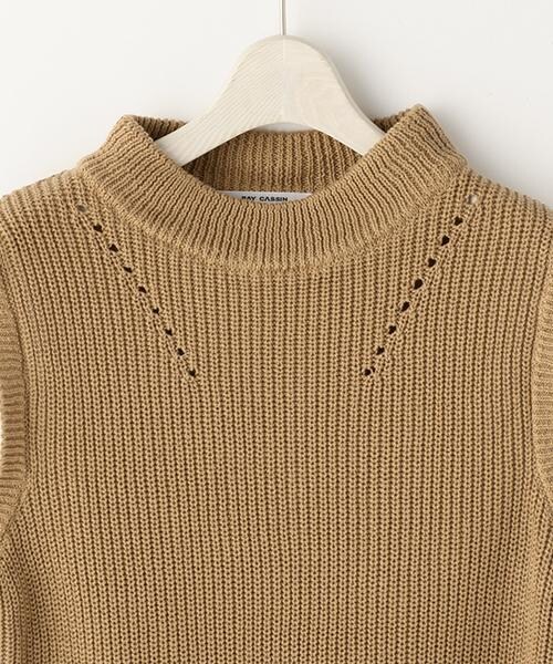 RAY CASSIN（レイカズン）の「シャツドッキングニットベスト（トップス・レディース・ブラック/キャメル/杢グレー・FREE）」の5枚目の写真