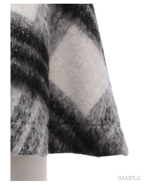 SNIDEL（スナイデル）の「シャギーチェックスカート（フレアスカート・レディース・CMLxBLK/ORGxNVY/WHTxBLK・0/1）」の10枚目の写真