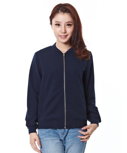 Honeys（ハニーズ）の「リブブルゾン（ジャケット・コート・レディース・クロ/コン/カーキ・Ｍ/Ｌ）」の3枚目の写真