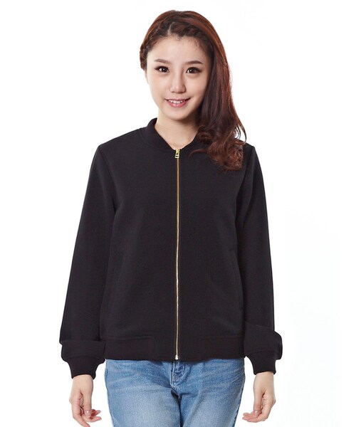 Honeys（ハニーズ）の「リブブルゾン（ジャケット・コート・レディース・クロ/コン/カーキ・Ｍ/Ｌ）」の2枚目の写真