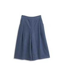 QUEEN SHOP | 自然休閒風格硬挺觸感的牛仔材質製成挺實的穿起來有精神不軟塌打摺細節提升整體顯瘦度鬆緊腰圍+雙口袋 給予舒適的便利性擁有寬褲在手 想走鬆身時髦感一點都不難!(パンツ)