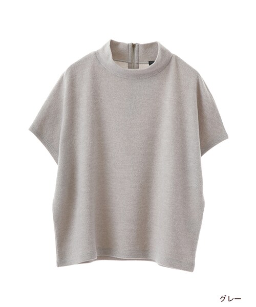 w closet（ダブルクローゼット）の「ミルニットソー半袖プルオーバー（トップス・レディース・アイボリー/グレー/Dオレンジ/ブラック・FREE）」の3枚目の写真