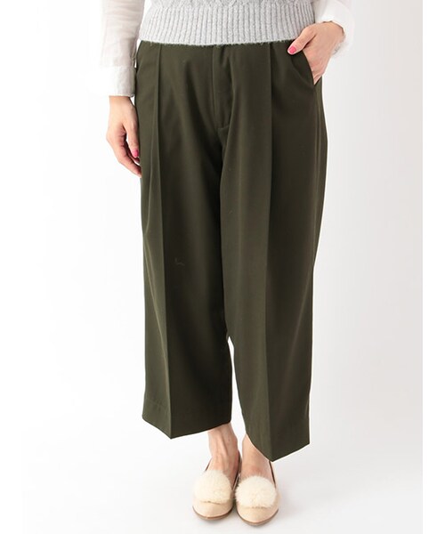 w closet（ダブルクローゼット）の「ツイル8分丈ワイドパンツ（パンツ・レディース・グレー/モスカーキ/ブラック・FREE）」の4枚目の写真