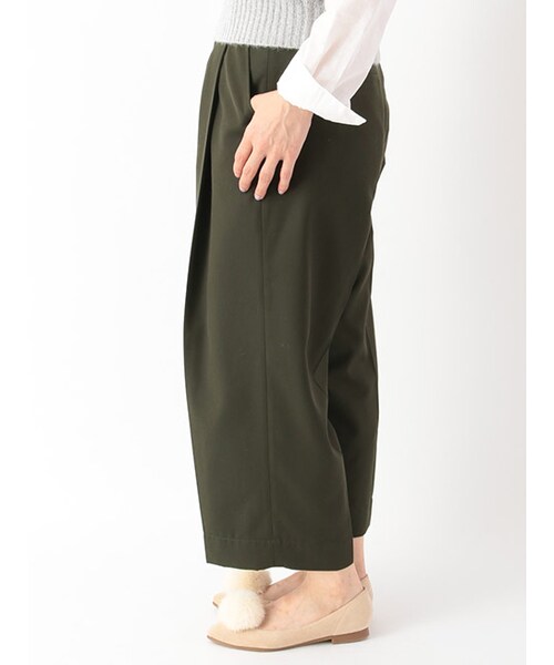 w closet（ダブルクローゼット）の「ツイル8分丈ワイドパンツ（パンツ・レディース・グレー/モスカーキ/ブラック・FREE）」の5枚目の写真