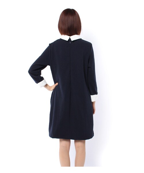 PAGEBOY（ページボーイ）の「鹿の子リップル衿付きワンピース（ワンピース/ドレス・レディース・グレー/カーキ/ネイビー）」の10枚目の写真