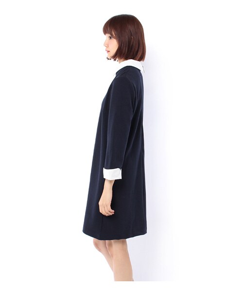 PAGEBOY（ページボーイ）の「鹿の子リップル衿付きワンピース（ワンピース/ドレス・レディース・グレー/カーキ/ネイビー）」の5枚目の写真