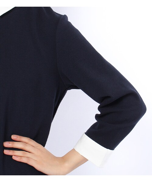 PAGEBOY（ページボーイ）の「鹿の子リップル衿付きワンピース（ワンピース/ドレス・レディース・グレー/カーキ/ネイビー）」の8枚目の写真