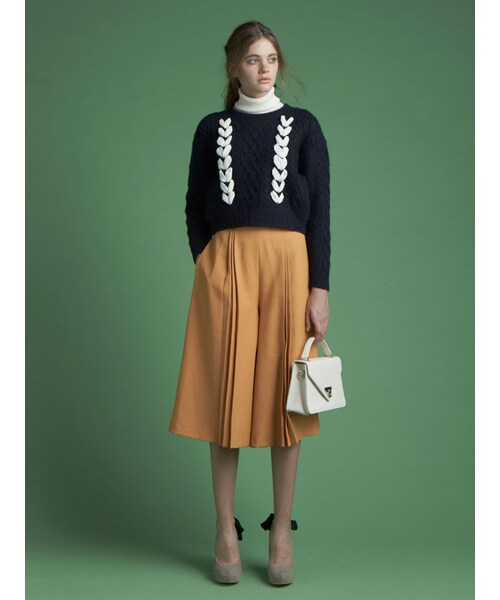 dazzlin（ダズリン）の「【W】フロントプリーツガウチョパンツ（パンツ・レディース・ピンク/イエロー/ネイビー/カーキ）」の5枚目の写真