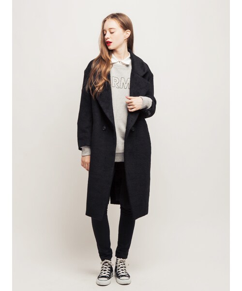 jouetie（ジュエティ）の「コクーンチェスターコート（ジャケット/アウター・レディース・グレー/ブラック/ピンク/キャメル/ミックス）」の8枚目の写真