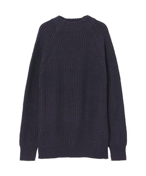 Ungrid（アングリッド）の「片畔ハイネックニット（トップス・レディース・オフホワイト/ネイビー/キャメル・F）」の3枚目の写真