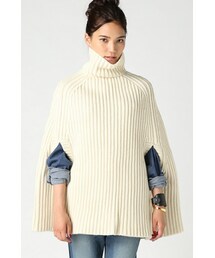 ドゥーズィエムクラス J&M DAVIDSON ボーダー ニット ポンチョ ドゥーズィエムクラス J&M DAVIDSON ボーダー ニット ポンチョ