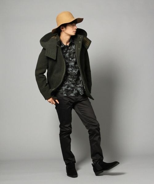 BLISS POINT（ブリスポイント）の「2WAYウールショートモッズ（ジャケット/アウター・メンズ・ブラック/チャコールグレー/カーキ・M/L）」の6枚目の写真