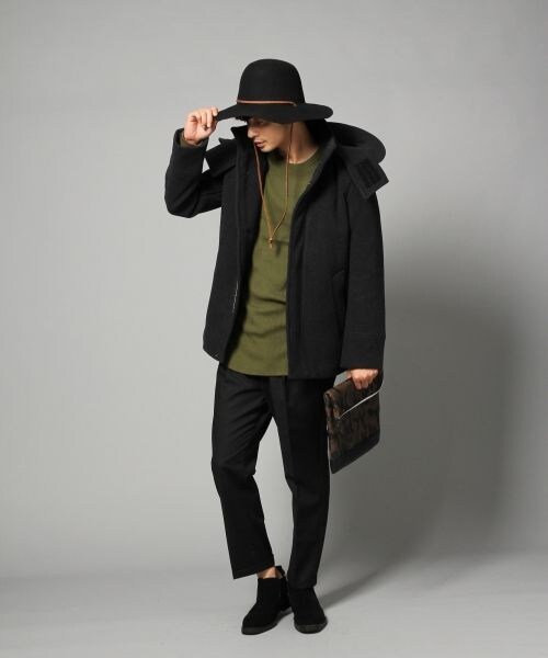 BLISS POINT（ブリスポイント）の「2WAYウールショートモッズ（ジャケット/アウター・メンズ・ブラック/チャコールグレー/カーキ・M/L）」の5枚目の写真