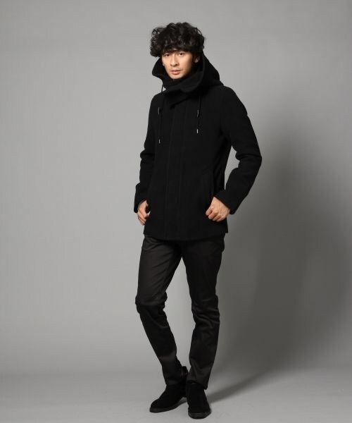 BLISS POINT（ブリスポイント）の「2WAYウールショートモッズ（ジャケット/アウター・メンズ・ブラック/チャコールグレー/カーキ・M/L）」の4枚目の写真