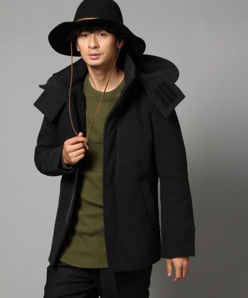 BLISS POINT（ブリスポイント）の「2WAYウールショートモッズ（ジャケット/アウター・メンズ・ブラック/チャコールグレー/カーキ・M/L）」の2枚目の写真
