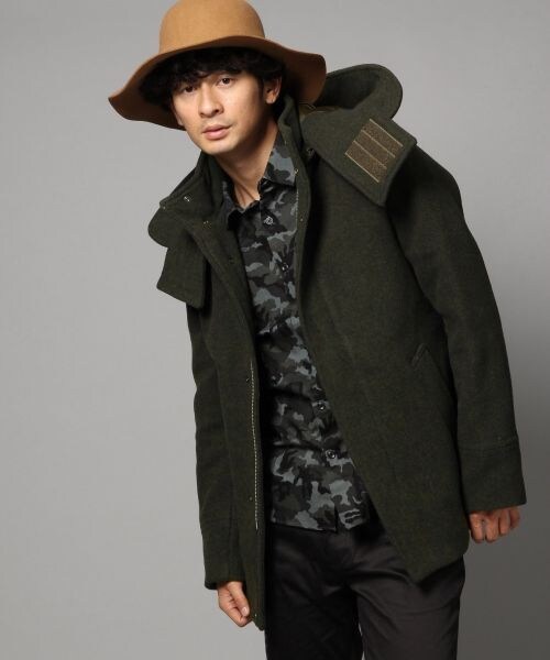 BLISS POINT（ブリスポイント）の「2WAYウールショートモッズ（ジャケット/アウター・メンズ・ブラック/チャコールグレー/カーキ・M/L）」の3枚目の写真