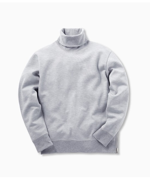 ADAM ET ROPE'(アダムエロペ)の「TCダンボール タートルネック(トップス・メンズ・グレー/ホワイト系/ネイビー・M/L)」の2枚目の写真
