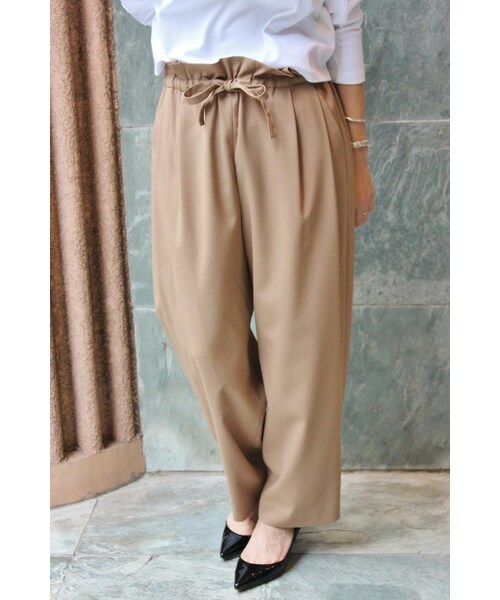 IENA（イエナ）の「《追加》LANA MISTOドローコードパンツ◆（パンツ・レディース・グレー/ベージュ/カーキ・36/38/40）」の2枚目の写真