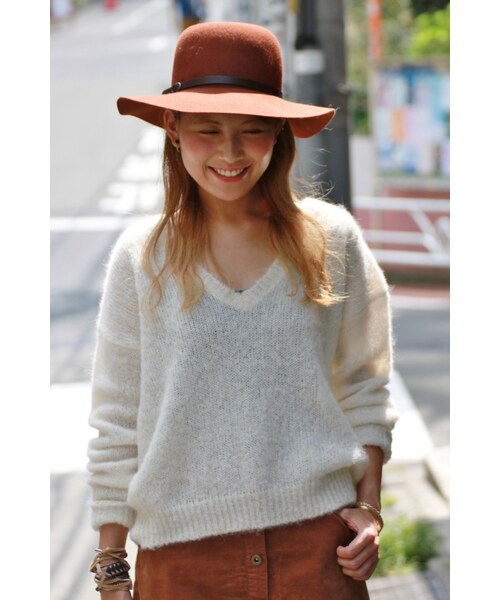 JOURNAL STANDARD relume（ジャーナルスタンダード　レリューム）の「《予約》ALPACA BRUSH Vネックプルオーバー◆（トップス・レディース・グレーA/ホワイト/ブラウン・フリー）」の5枚目の写真