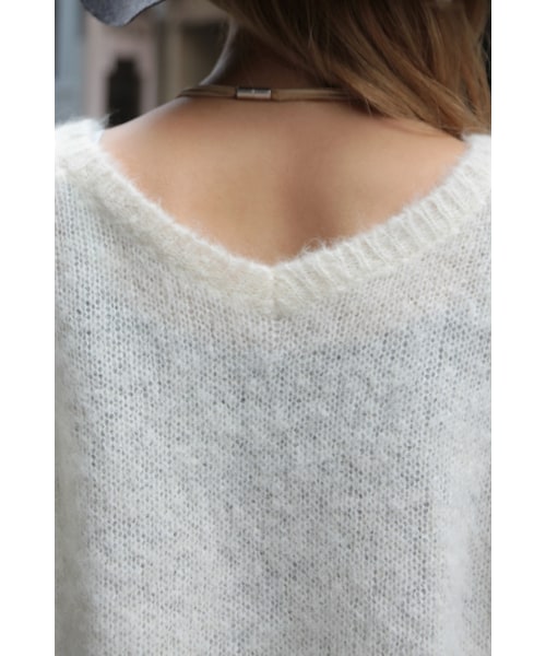 JOURNAL STANDARD relume（ジャーナルスタンダード　レリューム）の「《予約》ALPACA BRUSH Vネックプルオーバー◆（トップス・レディース・グレーA/ホワイト/ブラウン・フリー）」の14枚目の写真