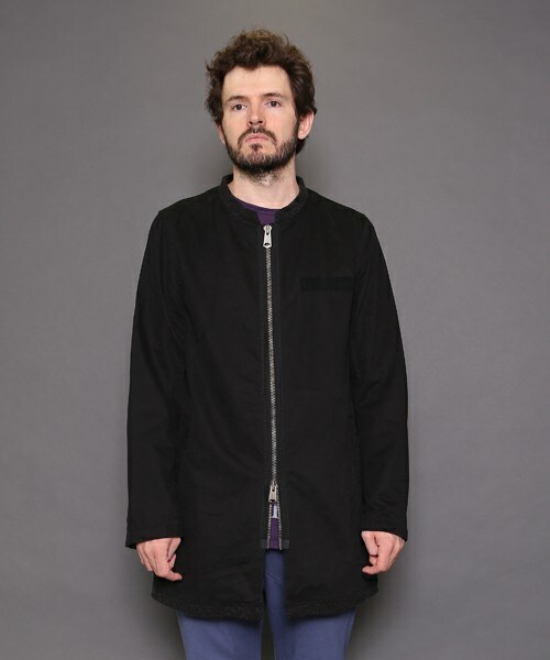 VIRGOwearworks（ヴァルゴウェアワークス）の「Gentle middle milycoat ショップコート（ジャケット/アウター・メンズ・BEIGE/NAVY/BLACK・2/3/4）」の2枚目の写真