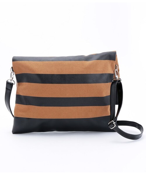 ADAM ET ROPE'（アダムエロペ）の「ボーダー3WAYクラッチ（バッグ・レディース・ホワイト系/キャメル系・M）」の11枚目の写真