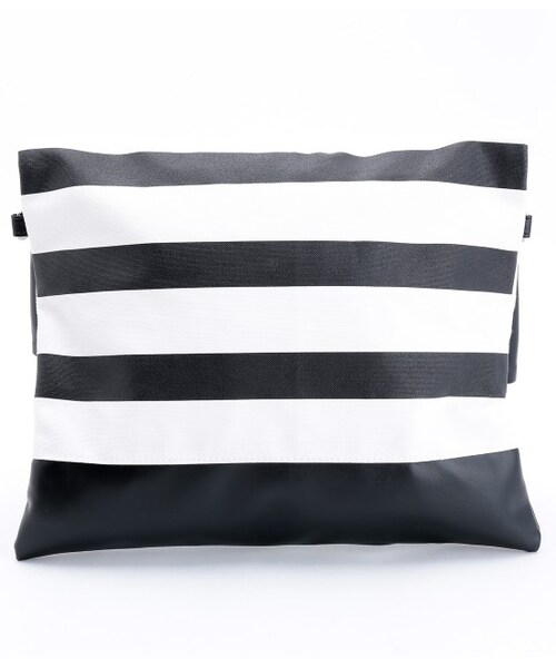 ADAM ET ROPE'（アダムエロペ）の「ボーダー3WAYクラッチ（バッグ・レディース・ホワイト系/キャメル系・M）」の4枚目の写真