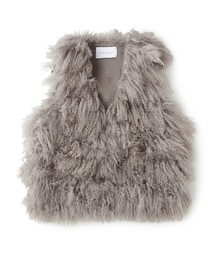 アダムエロペファー素材 ノースリーブベスト クリーム色新品 vectorpremium_172-902410190021