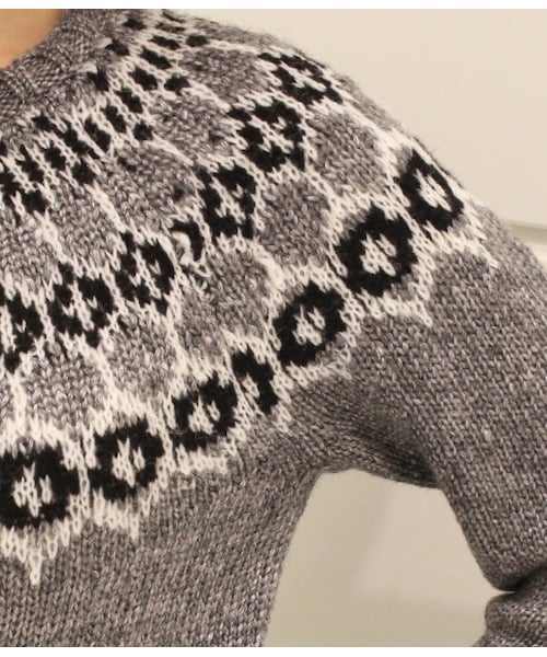 MADEMOISELLE ROPE'（マドモアゼル ロペ）の「ノルディック柄ニットプルオーバー（トップス・レディース・グレー・M）」の6枚目の写真