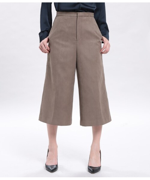 ROPE' PICNIC（ロペピクニック）の「フェイクスウェードガウチョパンツ（パンツ・レディース・キャメル/ベージュ/オリーブ・36/38/40）」の4枚目の写真