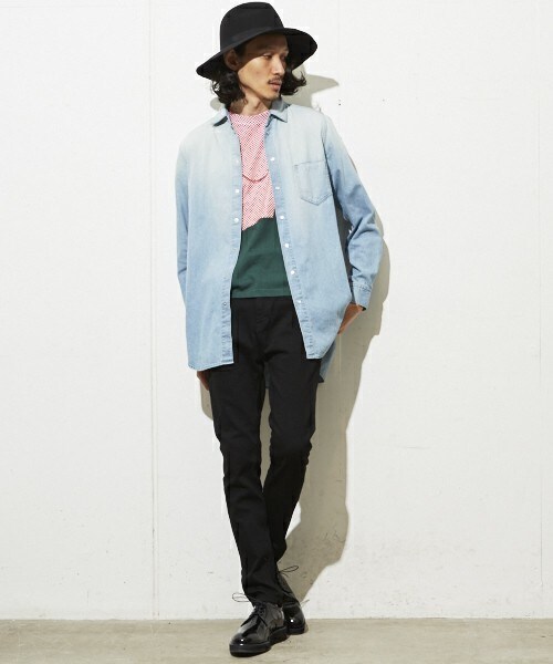 DISCOVERED（ディスカバード）の「DISCOVERED シャンブレーロングシャツ（シャツ/ブラウス・メンズ・ライトブルー・1/2）」の9枚目の写真